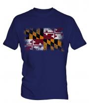 Maryland State Distressed Flag Mens T-Shirt