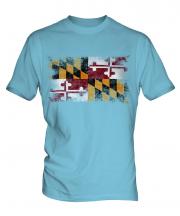 Maryland State Distressed Flag Mens T-Shirt