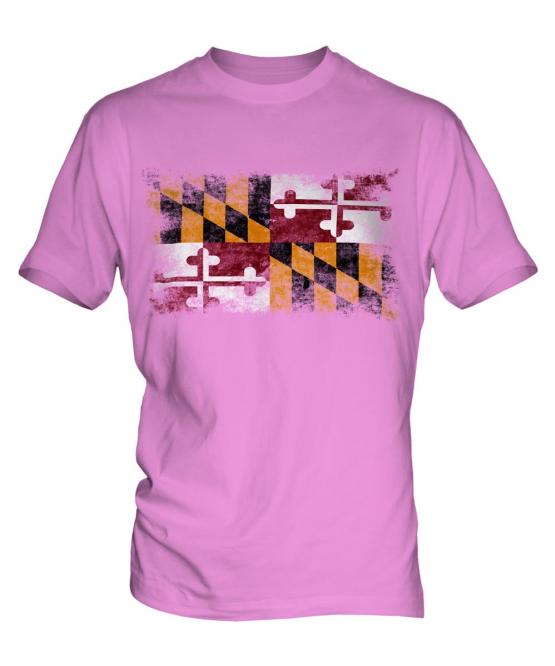 Maryland State Distressed Flag Mens T-Shirt