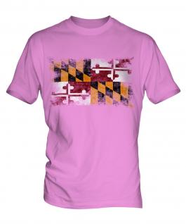 Maryland State Distressed Flag Mens T-Shirt