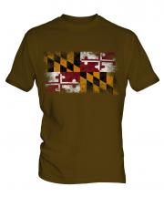 Maryland State Distressed Flag Mens T-Shirt