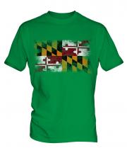 Maryland State Distressed Flag Mens T-Shirt