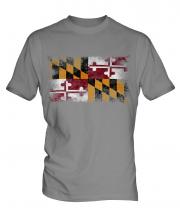 Maryland State Distressed Flag Mens T-Shirt