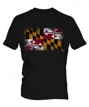 Maryland State Distressed Flag Mens T-Shirt