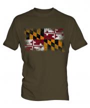 Maryland State Distressed Flag Mens T-Shirt