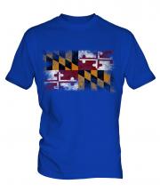 Maryland State Distressed Flag Mens T-Shirt