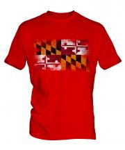 Maryland State Distressed Flag Mens T-Shirt