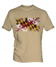 Maryland State Distressed Flag Mens T-Shirt