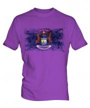 Michigan State Distressed Flag Mens T-Shirt