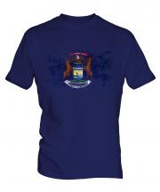 Michigan State Distressed Flag Mens T-Shirt
