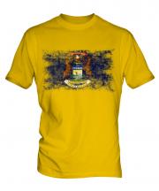 Michigan State Distressed Flag Mens T-Shirt
