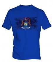 Michigan State Distressed Flag Mens T-Shirt