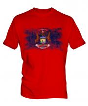 Michigan State Distressed Flag Mens T-Shirt