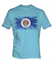 Minnesota State Distressed Flag Mens T-Shirt