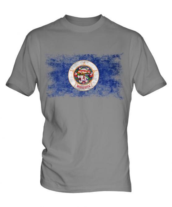 Minnesota State Distressed Flag Mens T-Shirt
