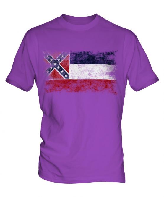 Mississippi State Distressed Flag Mens T-Shirt