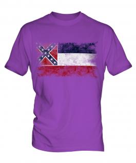 Mississippi State Distressed Flag Mens T-Shirt