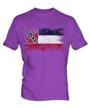 Mississippi State Distressed Flag Mens T-Shirt