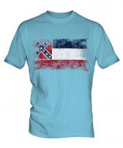 Mississippi State Distressed Flag Mens T-Shirt