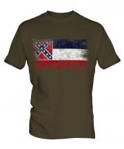 Mississippi State Distressed Flag Mens T-Shirt