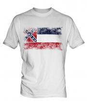 Mississippi State Distressed Flag Mens T-Shirt
