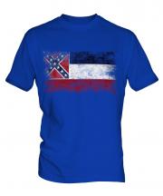 Mississippi State Distressed Flag Mens T-Shirt
