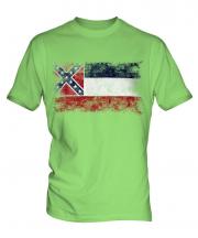 Mississippi State Distressed Flag Mens T-Shirt