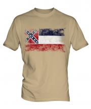 Mississippi State Distressed Flag Mens T-Shirt