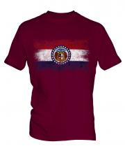 Missouri State Distressed Flag Mens T-Shirt