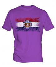 Missouri State Distressed Flag Mens T-Shirt