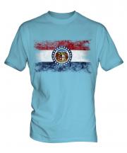 Missouri State Distressed Flag Mens T-Shirt