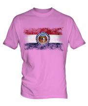 Missouri State Distressed Flag Mens T-Shirt