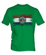 Missouri State Distressed Flag Mens T-Shirt