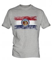 Missouri State Distressed Flag Mens T-Shirt