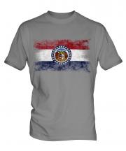 Missouri State Distressed Flag Mens T-Shirt