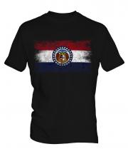 Missouri State Distressed Flag Mens T-Shirt