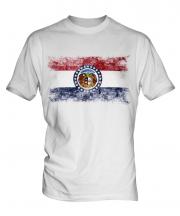 Missouri State Distressed Flag Mens T-Shirt