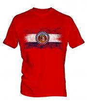 Missouri State Distressed Flag Mens T-Shirt