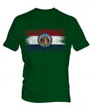 Missouri State Distressed Flag Mens T-Shirt
