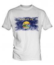 Montana State Distressed Flag Mens T-Shirt