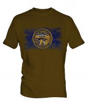 Nebraska State Distressed Flag Mens T-Shirt