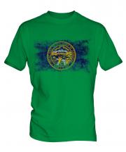 Nebraska State Distressed Flag Mens T-Shirt