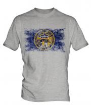 Nebraska State Distressed Flag Mens T-Shirt