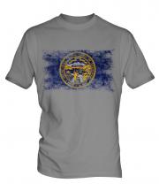 Nebraska State Distressed Flag Mens T-Shirt