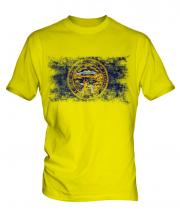 Nebraska State Distressed Flag Mens T-Shirt