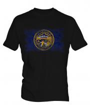 Nebraska State Distressed Flag Mens T-Shirt