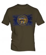 Nebraska State Distressed Flag Mens T-Shirt