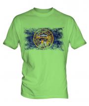 Nebraska State Distressed Flag Mens T-Shirt