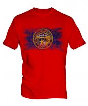 Nebraska State Distressed Flag Mens T-Shirt
