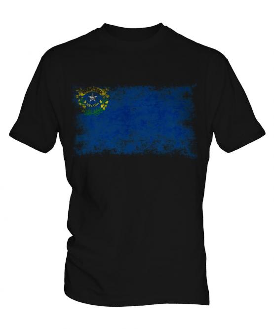 Nevada State Distressed Flag Mens T-Shirt